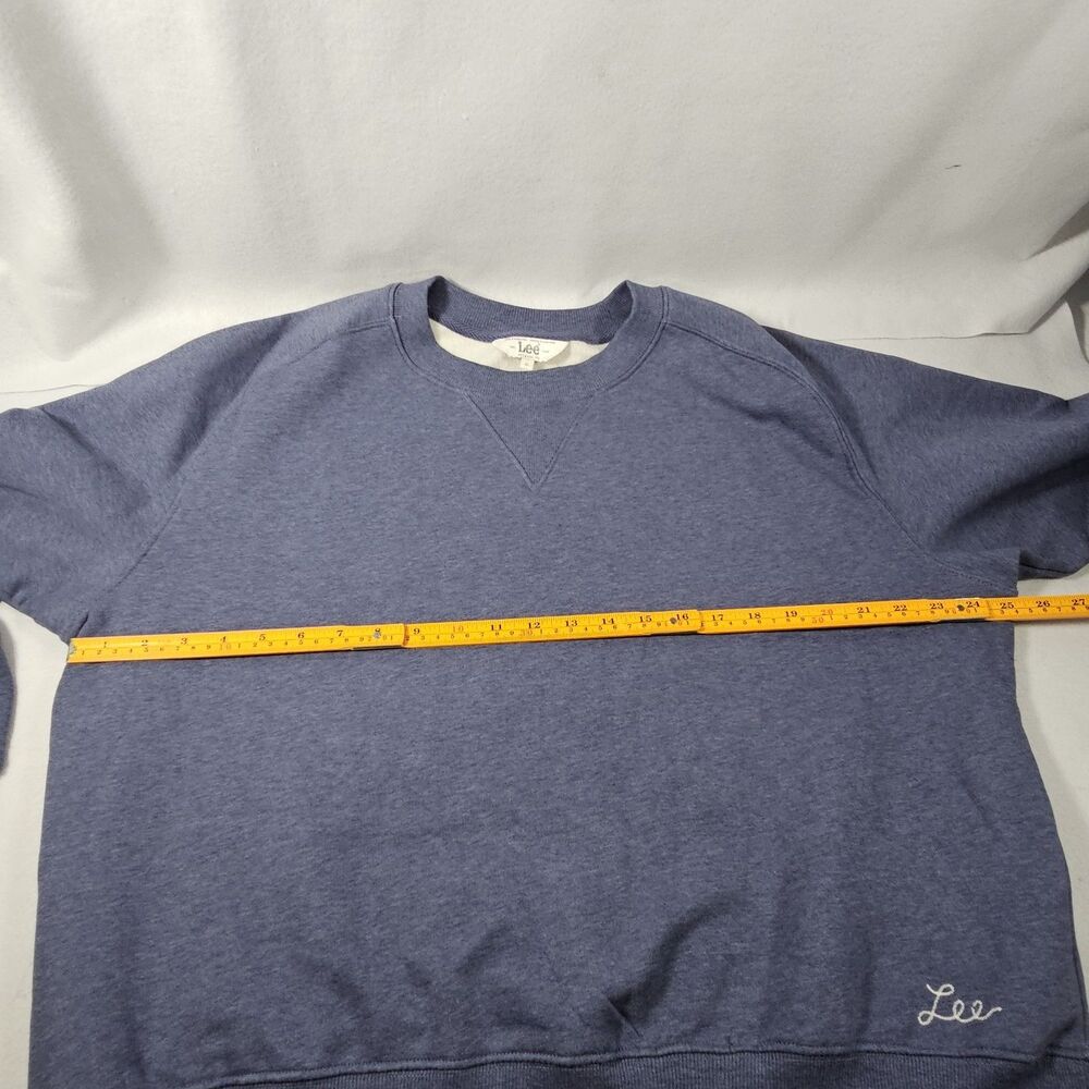 Vintage Lee Heavyweight Blue Size XL Pullover Sweatshirt Blank - Picture 5 of 9